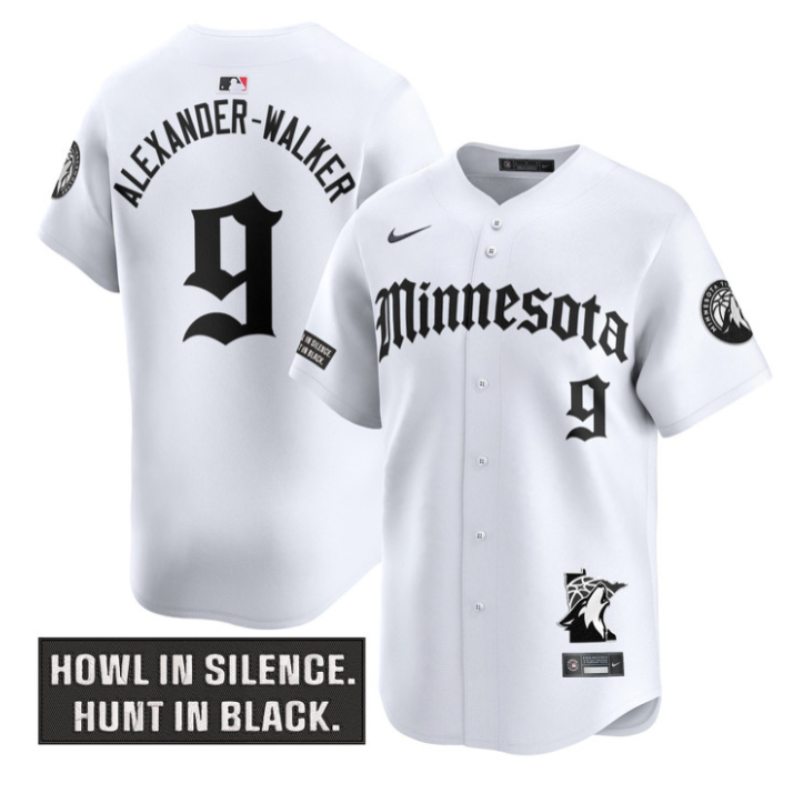 Alexander-Walker Jersey #9 Minnesota Timberwolves Gothic North Howl White
