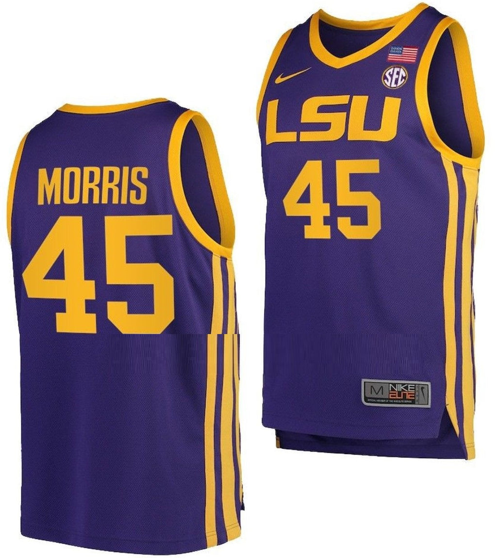Alexis Morris Jersey LSU Tigers College Basketball White #45