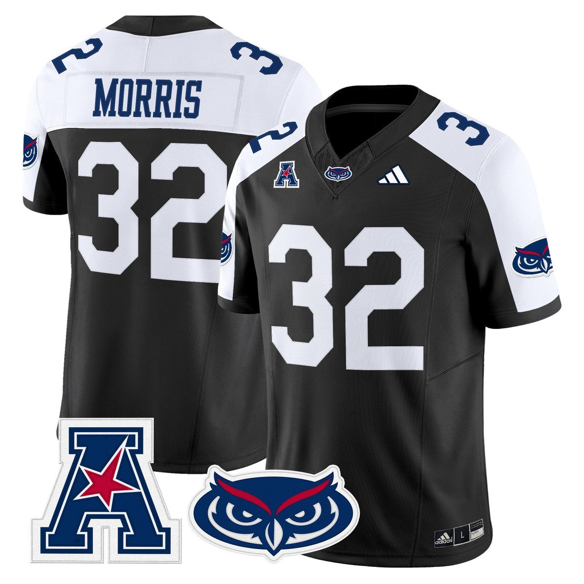 Alfred Morris Jersey #32 Florida Atlantic Owls 2025 All Stitched Black Alter