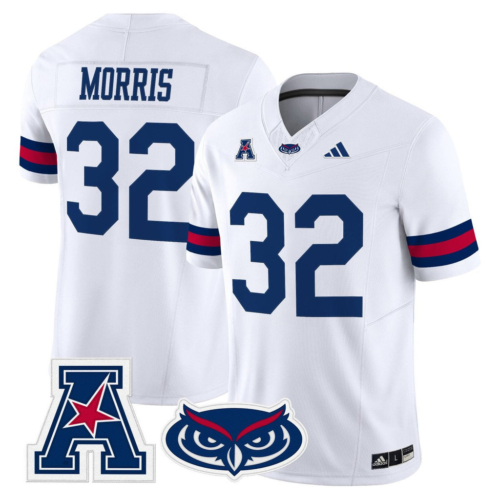 Alfred Morris Jersey #32 Florida Atlantic Owls 2025 All Stitched White