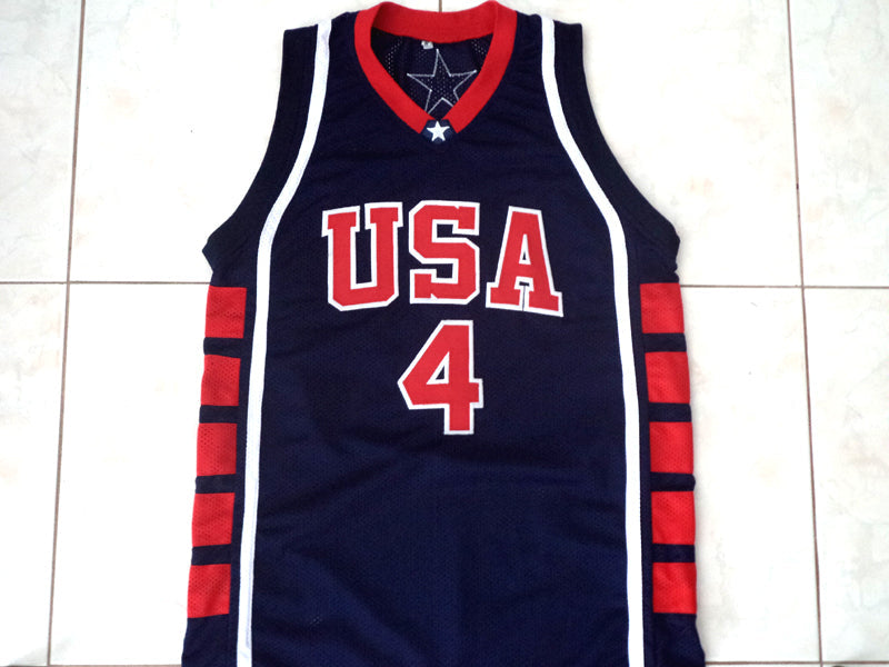 Allen Iverson Jersey #4 Team USA Basketball Navy Blue