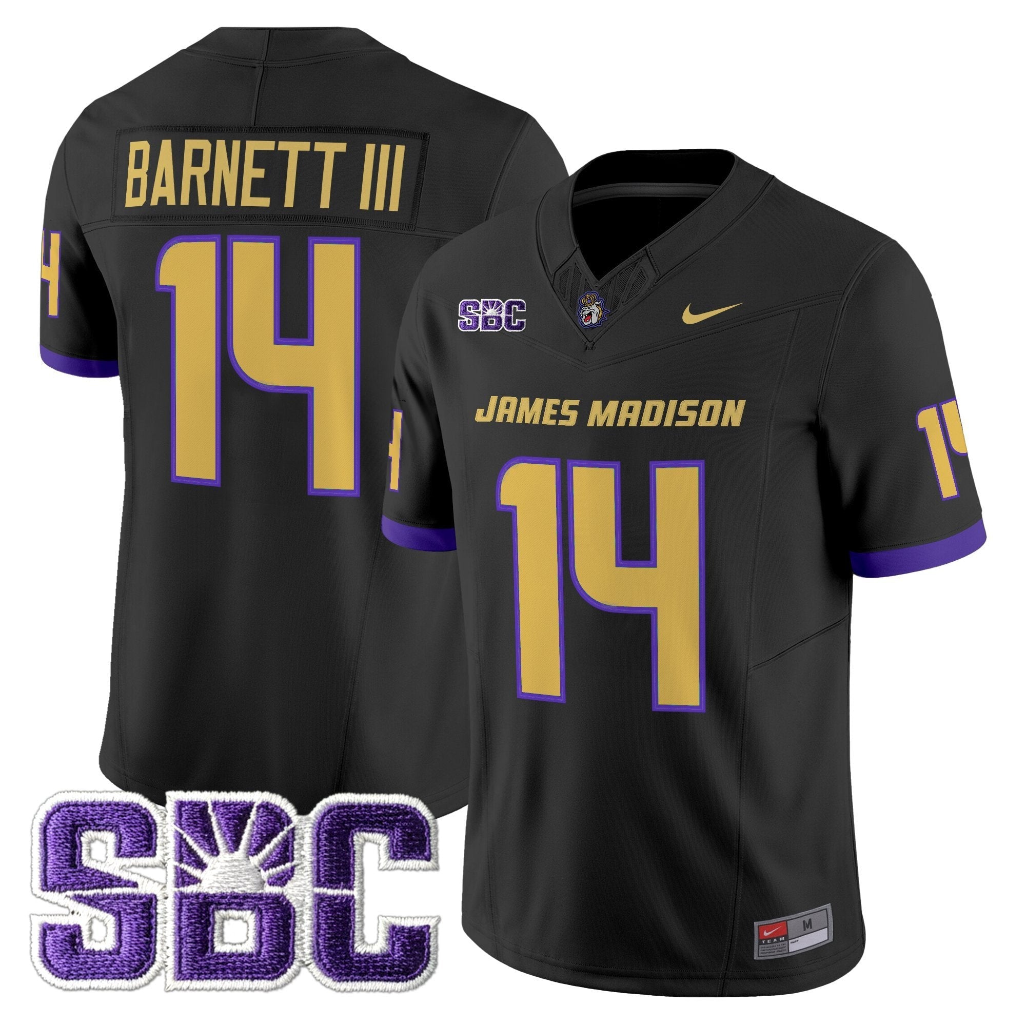 Alonza Barnett III Jersey #14 James Madison Dukes 2025 Vapor Limited Stitched