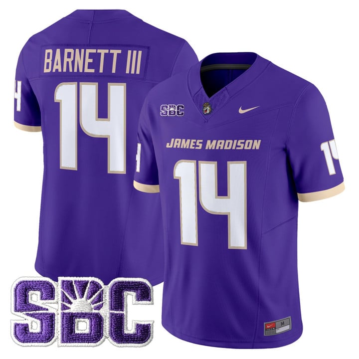 Alonza Barnett III Jersey #14 James Madison Dukes 2025 Vapor Limited Stitched