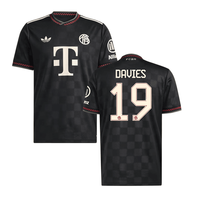Alphonso Davies #19 Bayern Munich 2025-26 Third Men Jersey – Black