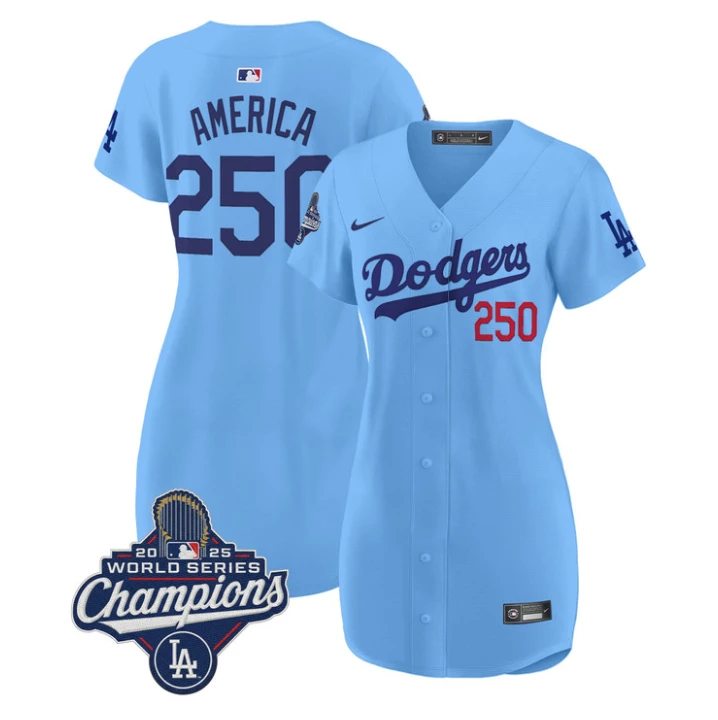 America Dress #250 Dodgers 2025 World Series Champions Stitched