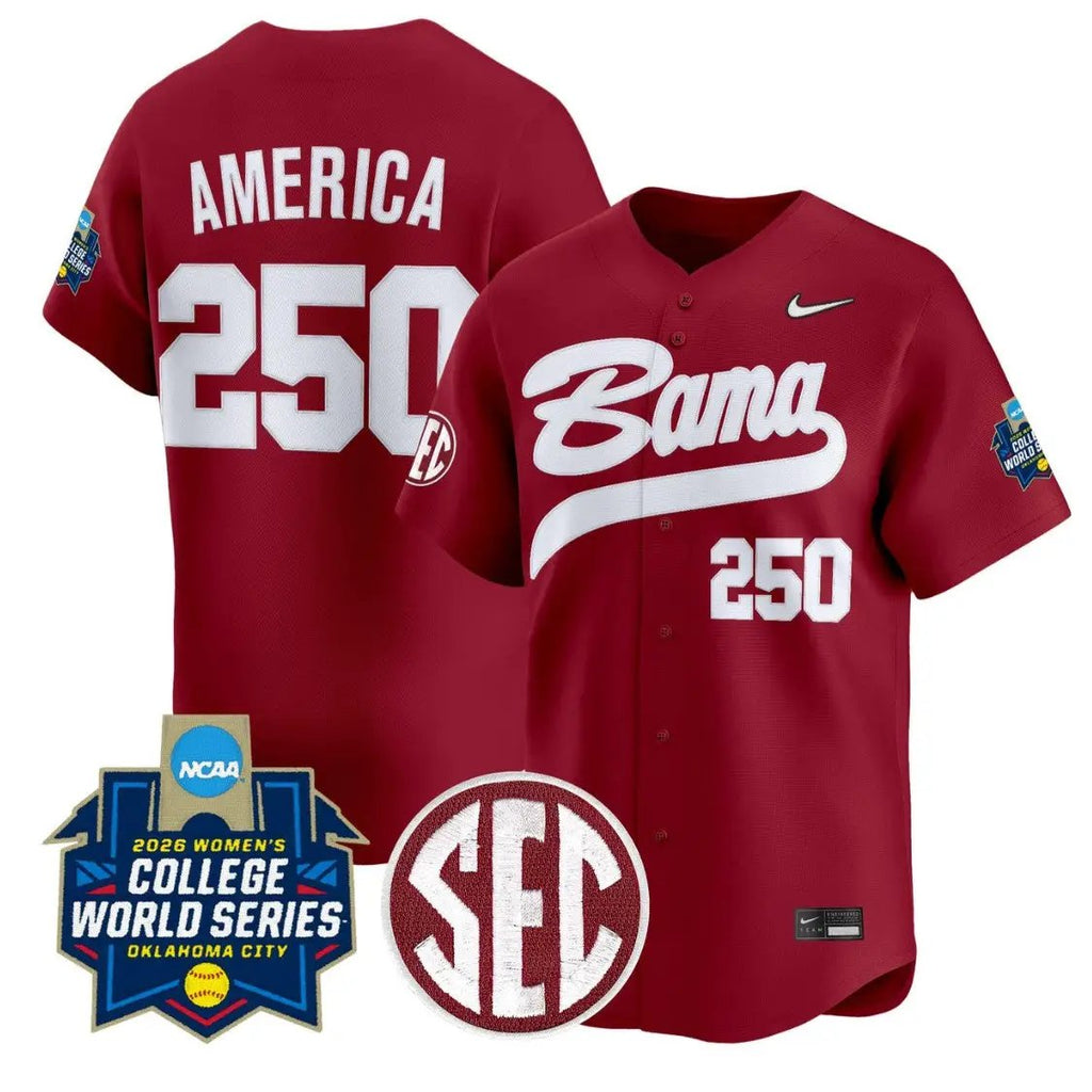 America Jersey #250 Alabama Softball 2026 World Series Stitched