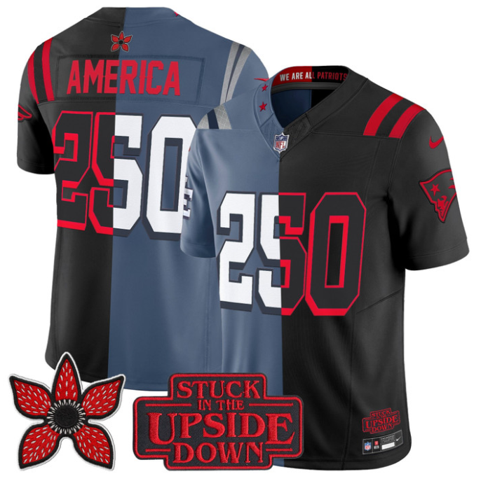 America Jersey #250 Patriots Upside Down Edition Vapor Limited Stitched