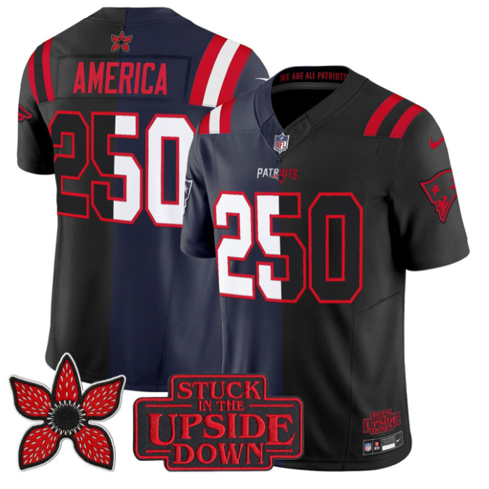 America Jersey #250 Patriots Upside Down Edition Vapor Limited Stitched