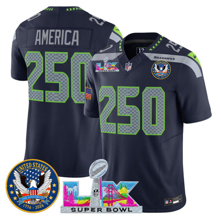 America Jersey #250 Super Bowl LX United States 250th Patch Stitched