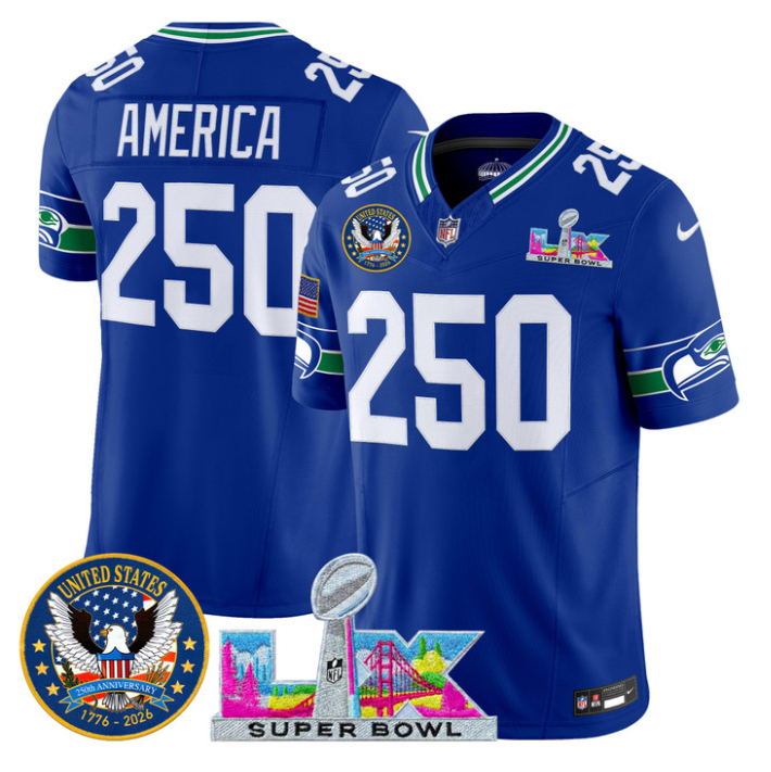 America Jersey #250 Super Bowl LX United States 250th Patch Stitched