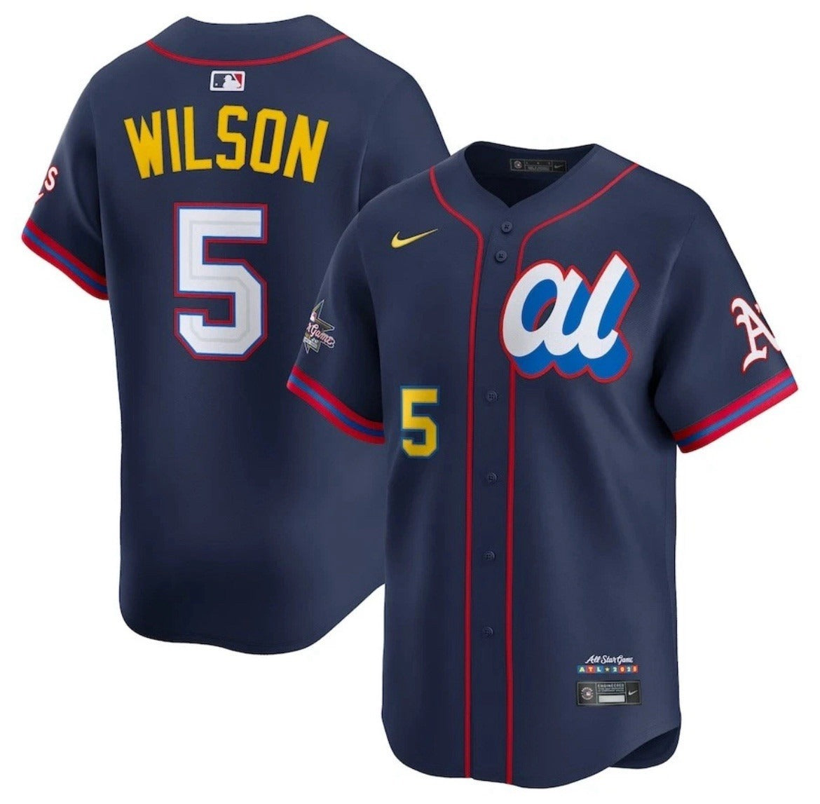 American League Jacob Wilson #5 Navy 2025 All-Star MLB Limited Jersey Stitched