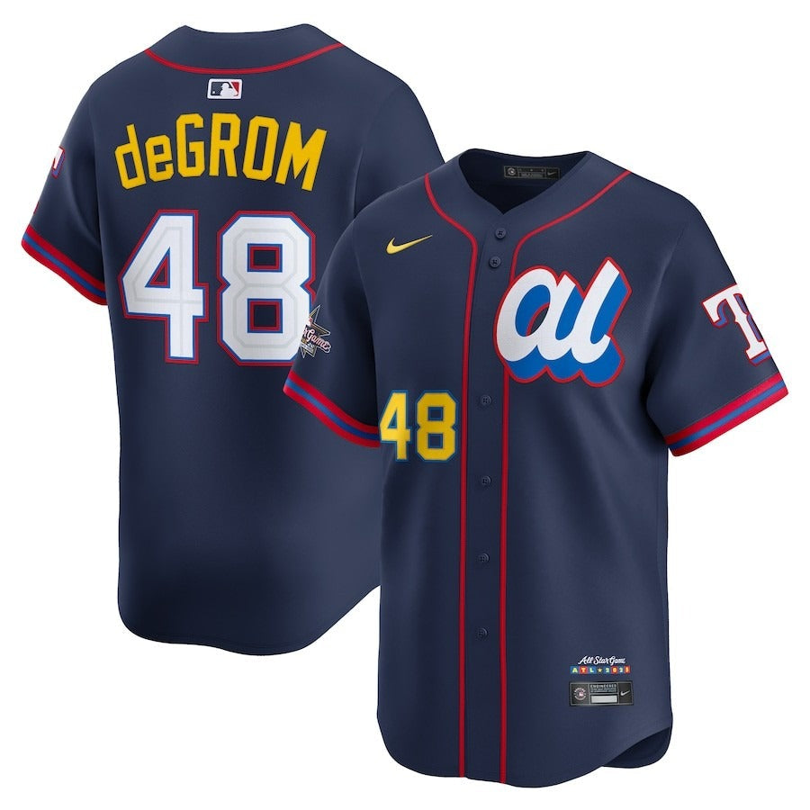 American League Jacob deGrom #48 Navy 2025 All-Star Limited Jersey Stitched