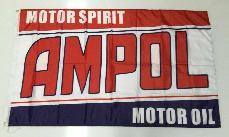 Ampol Motor Oil Banner Flag - Car Spirit Petrol Vintage Garage Workshop Mechanic 3x5ft