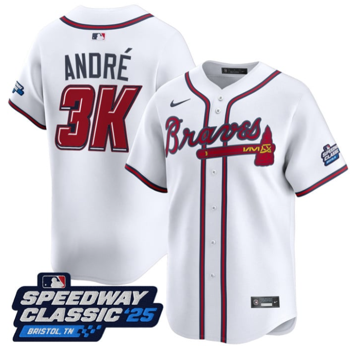 André Jersey #3K Atlanta Braves Speedway Classic Limited Stitched White