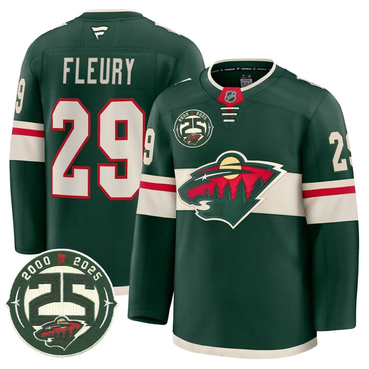 Andre Fleury Jersey #29 Minnesota Wild 25th Anniversary Patch Stitched