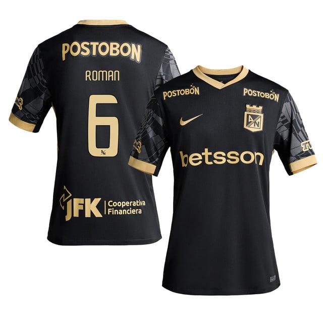 Andrés Felipe Román 6 Atlético Nacional 2025-26 Away Men Jersey – Black