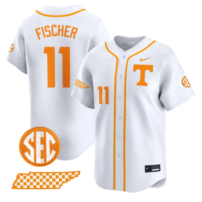 Andrew Fischer Jersey #11 Tennessee Vols 2025 Premier Limited Stitched White