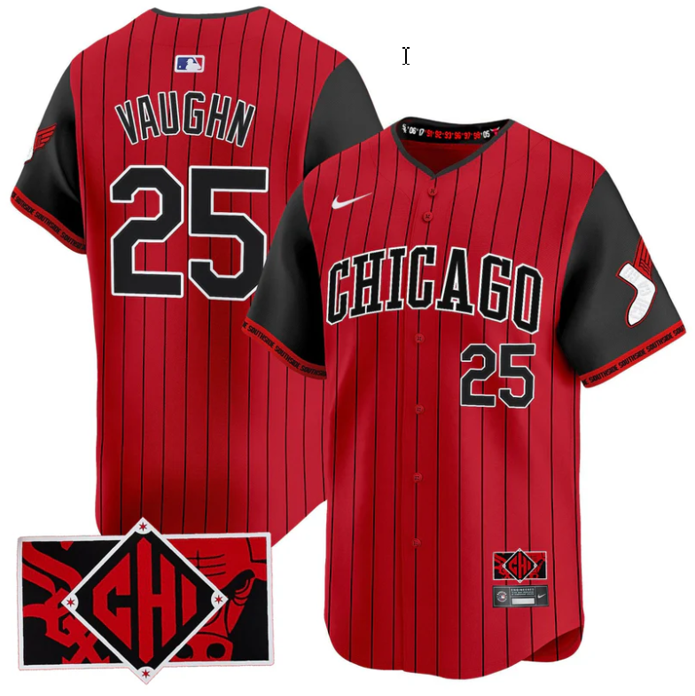 Andrew Vaughn Jersey #25 Chicago White Sox 2025 City Connect Limited Red, Black