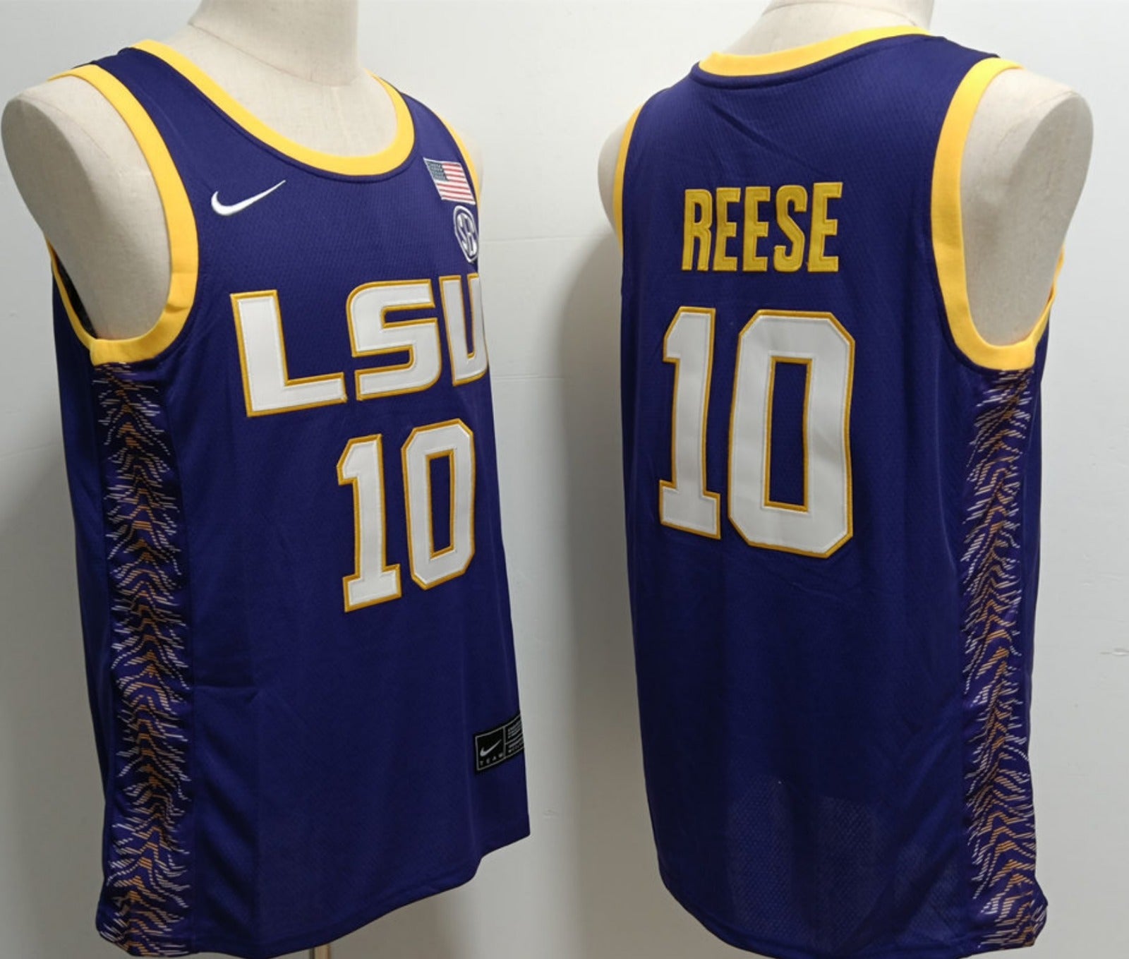 Angel Reese Jersey #10 Lsu Tigers College Basketball Stitched White