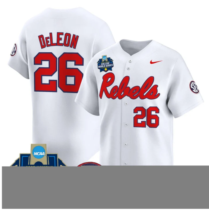 Angelina DeLeon Jersey #26 Ole Miss Rebels Softball 2025 World Series White