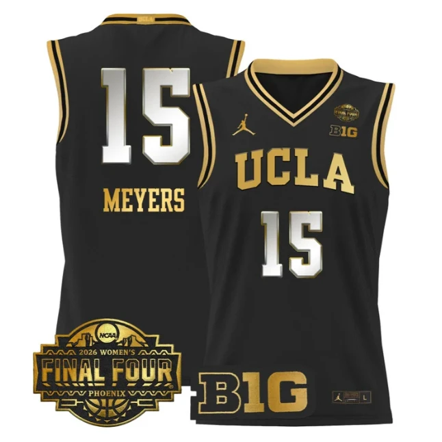Ann Meyers Jersey #15 UCLA Bruins 2026 Final Four Patch Stitched Black Gold