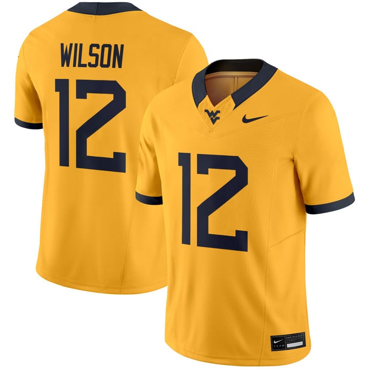 Anthony Wilson Jr Jersey #12 West Virginia Mountaineers 2025 Stitched Gold