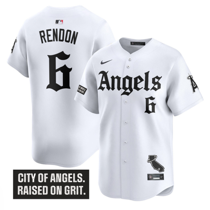 Anthony Rendon Jersey #6 Los Angeles Angels Gothic Halo Edition Stitched White
