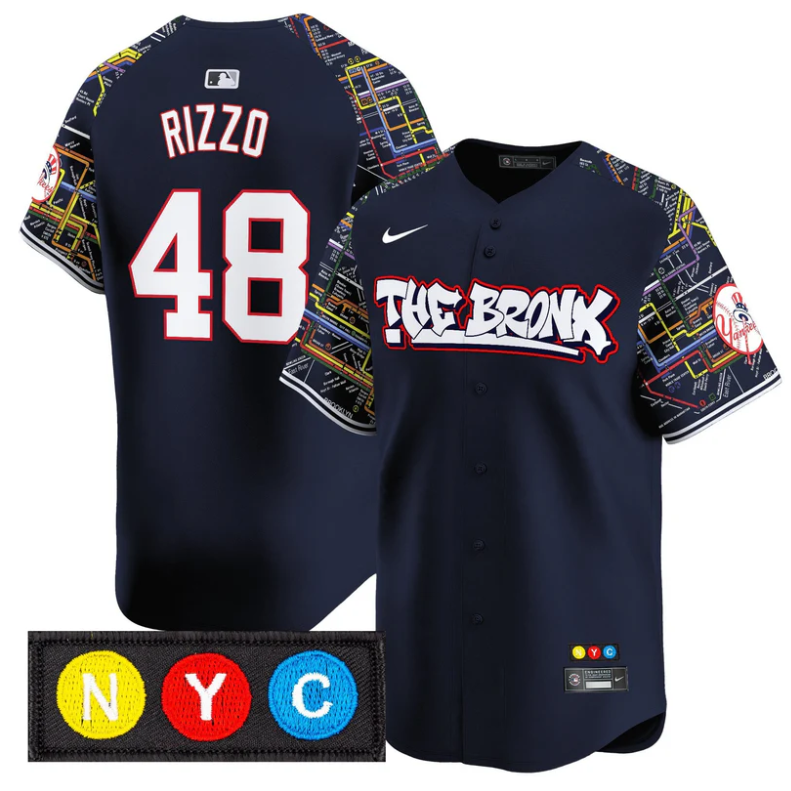 Anthony Rizzo Jersey #48 New York Yankees The Bronx Subway Style Premier Stitched Navy