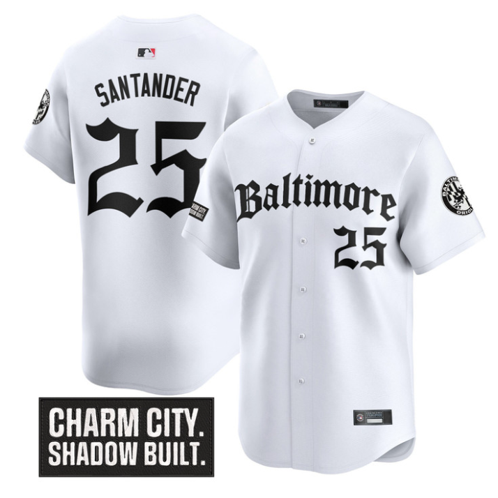 Anthony Santander Jersey #25 Baltimore Orioles Gothic Harbor Edition White