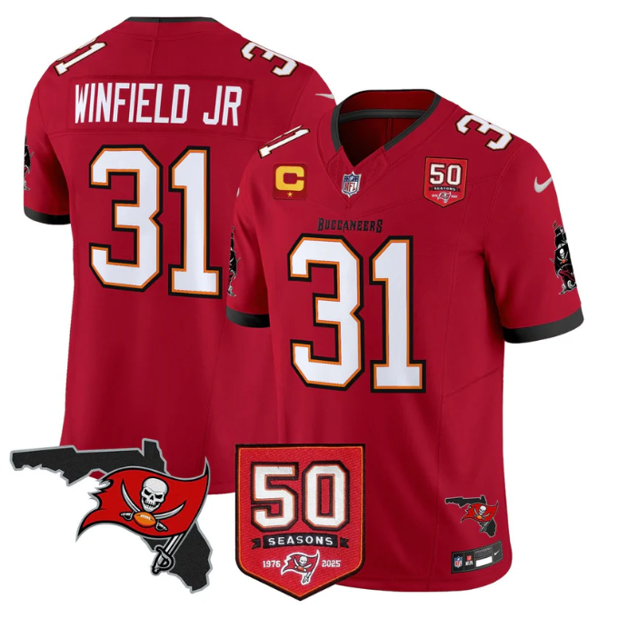 Antoine Winfield Jr Jersey #31 50 Seasons 1976-2025 Stitched Red