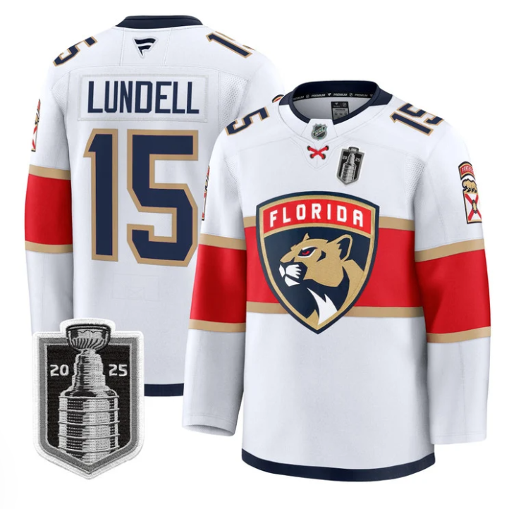 Anton Lundell Jersey #15 Florida Panthers 2025 Stanley Cup Final Stitched White