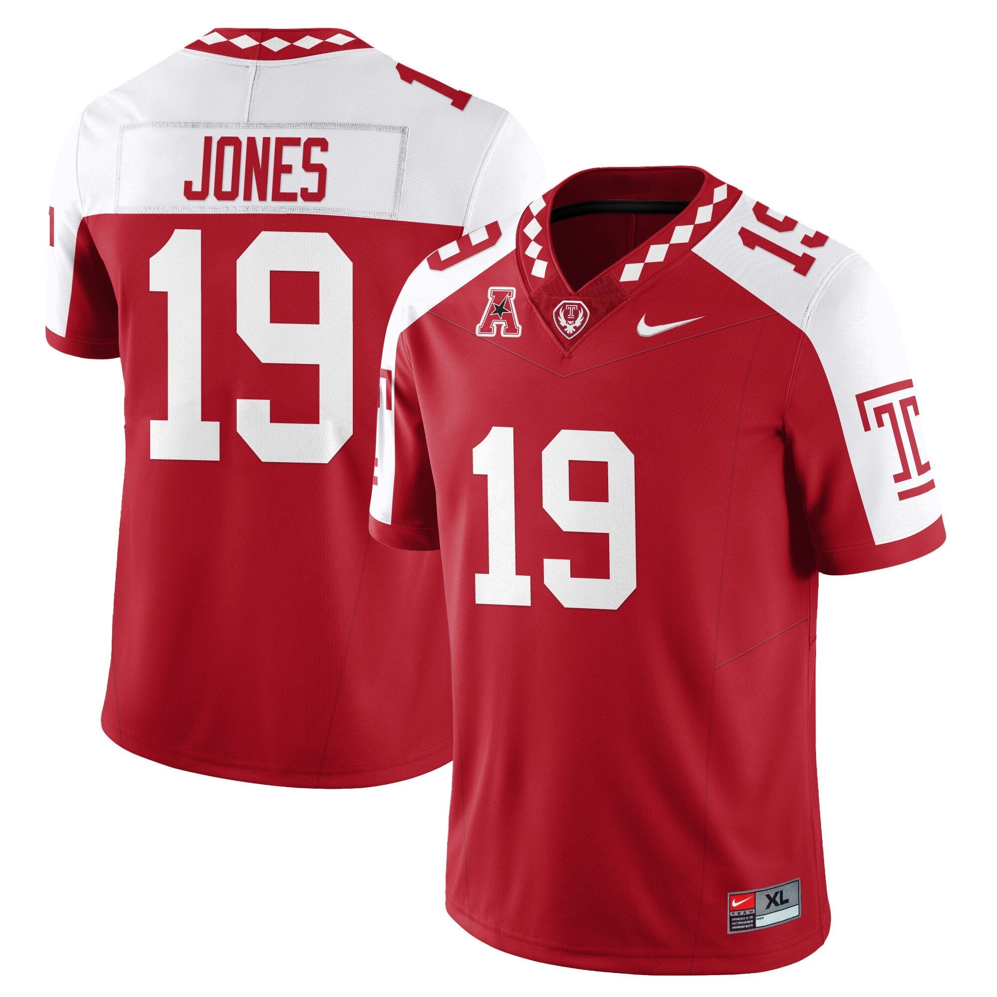 Antonio Jones Jersey #19 Temple Football 2025 Vapor Limited Stitched Alternate