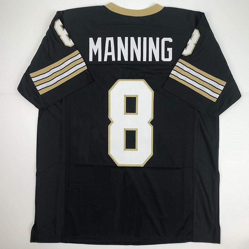 Archie Manning Jersey New Orleans Saints Custom Throwback Football Black