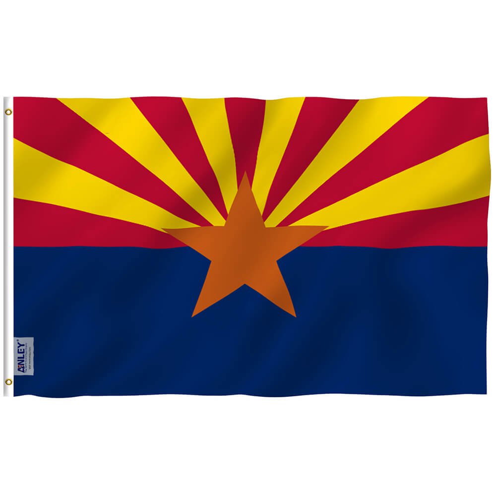 Arizona State Polyester Flag - Arizona AZ State Flag with Brass Grommets 3X5Ft Banner USA