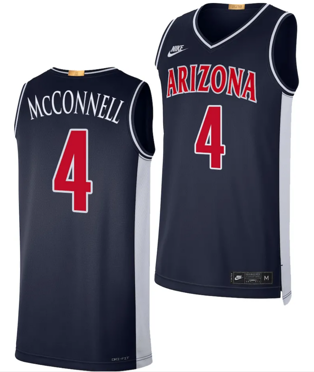 Arizona Wildcats TJ McConnell Jersey #4 Limited Retro Basketball 2023-24 Navy