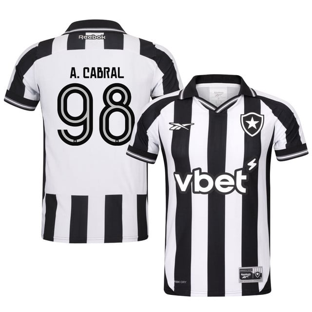 Arthur Cabral #98 Botafogo 2025-26 Home Jersey – Black White