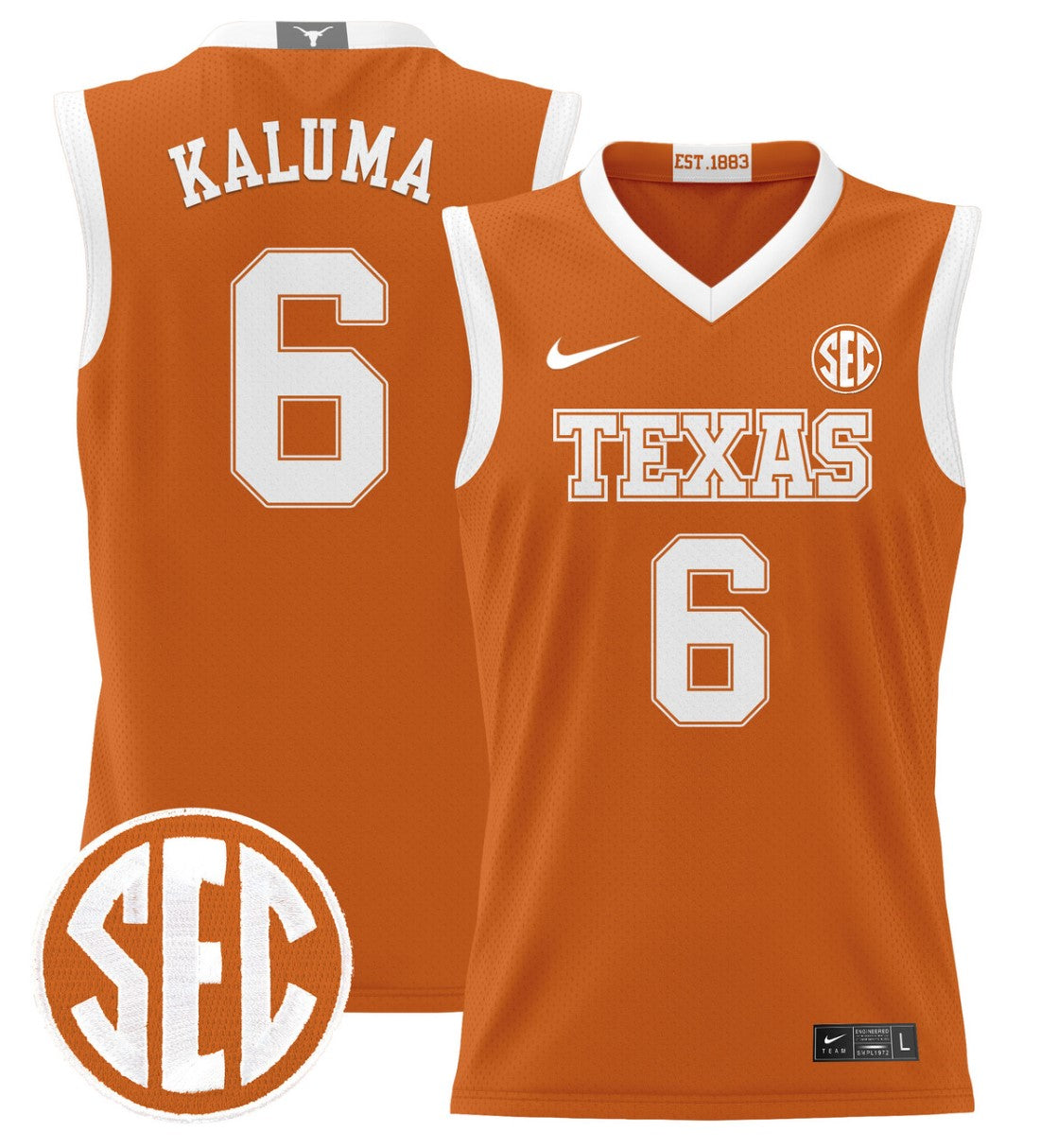 Arthur Kaluma Jersey #6 Texas Longhorns 2024 Lightweight Basketball Orange