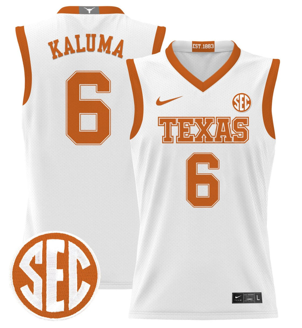 Arthur Kaluma Jersey #6 Texas Longhorns 2024 Lightweight Basketball White