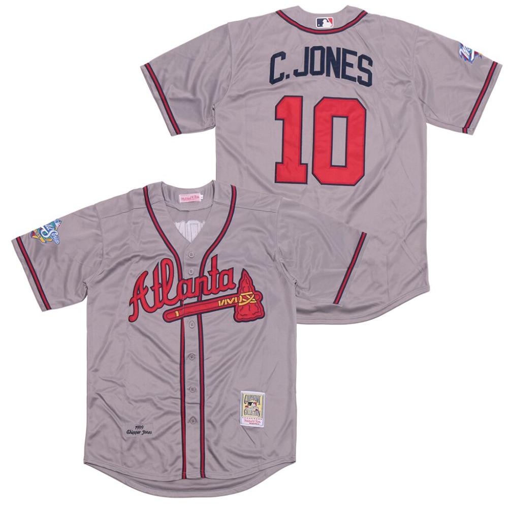 Atlanta Braves Chipper Jones Gray 1999 Throwback Jersey
