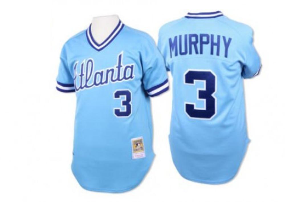 Atlanta Braves Dale Murphy Blue 1982 Throwback Pullover Jersey