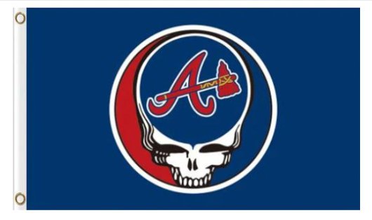 Atlanta Braves Dead Skull flag 3X5Ft Banner USA Polyester with Brass Grommets