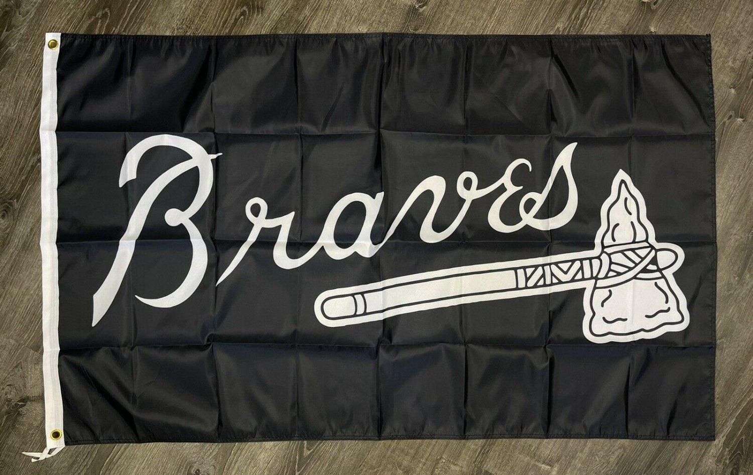 Atlanta Braves Logo Flag 3x5 ft Black White Banner Man-Cave Garage