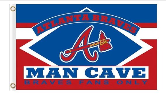Atlanta Braves Man Cave flag 3X5Ft Banner USA Polyester with Brass Grommets
