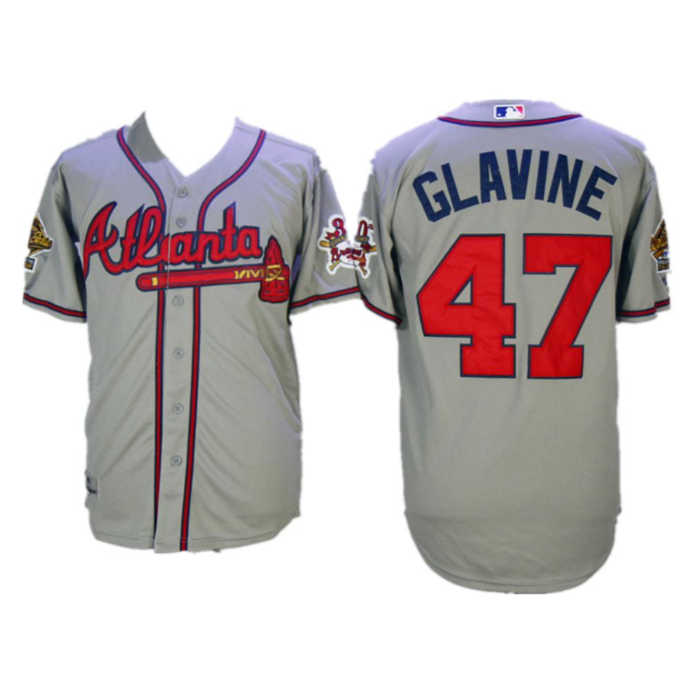 Atlanta Braves Tom Glavine Gray 1995 Throwback Jersey