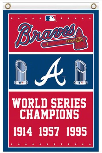 Atlanta Braves champions flag 3X5Ft Banner USA Polyester with Brass Grommets