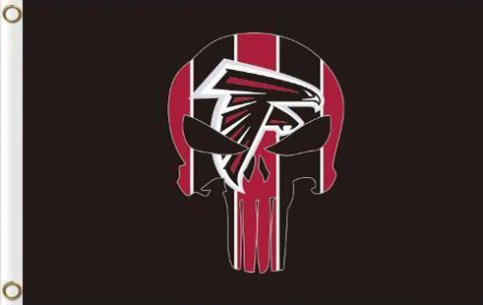 Atlanta Falcons Skull Flag 3X5 Ft Polyester Banner USA 90x150cm