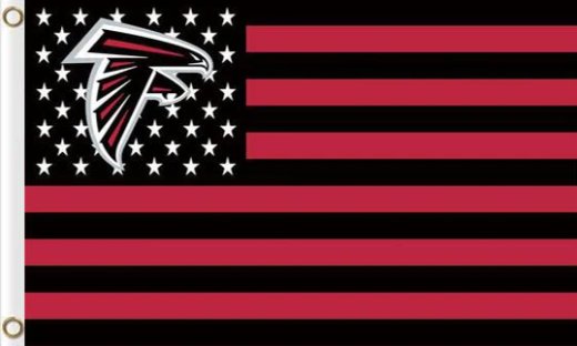 Atlanta Falcons Star and Stripes Flag 3X5 Ft Polyester Banner USA 90x150cm