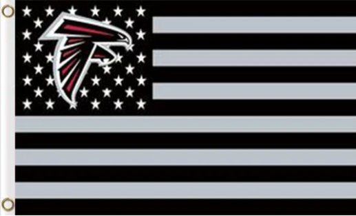 Atlanta Falcons Star and Stripes US Flag 3X5 Ft Polyester Banner USA 90x150cm