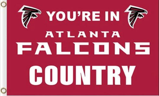 Atlanta Falcons You Are in Country Flag 3X5 Ft Polyester Banner USA 90x150cm