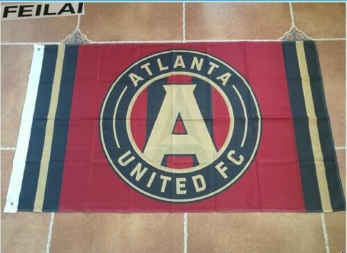 Atlanta United FC Wincraft Red Black Indoor Outdoor Deluxe Flag
